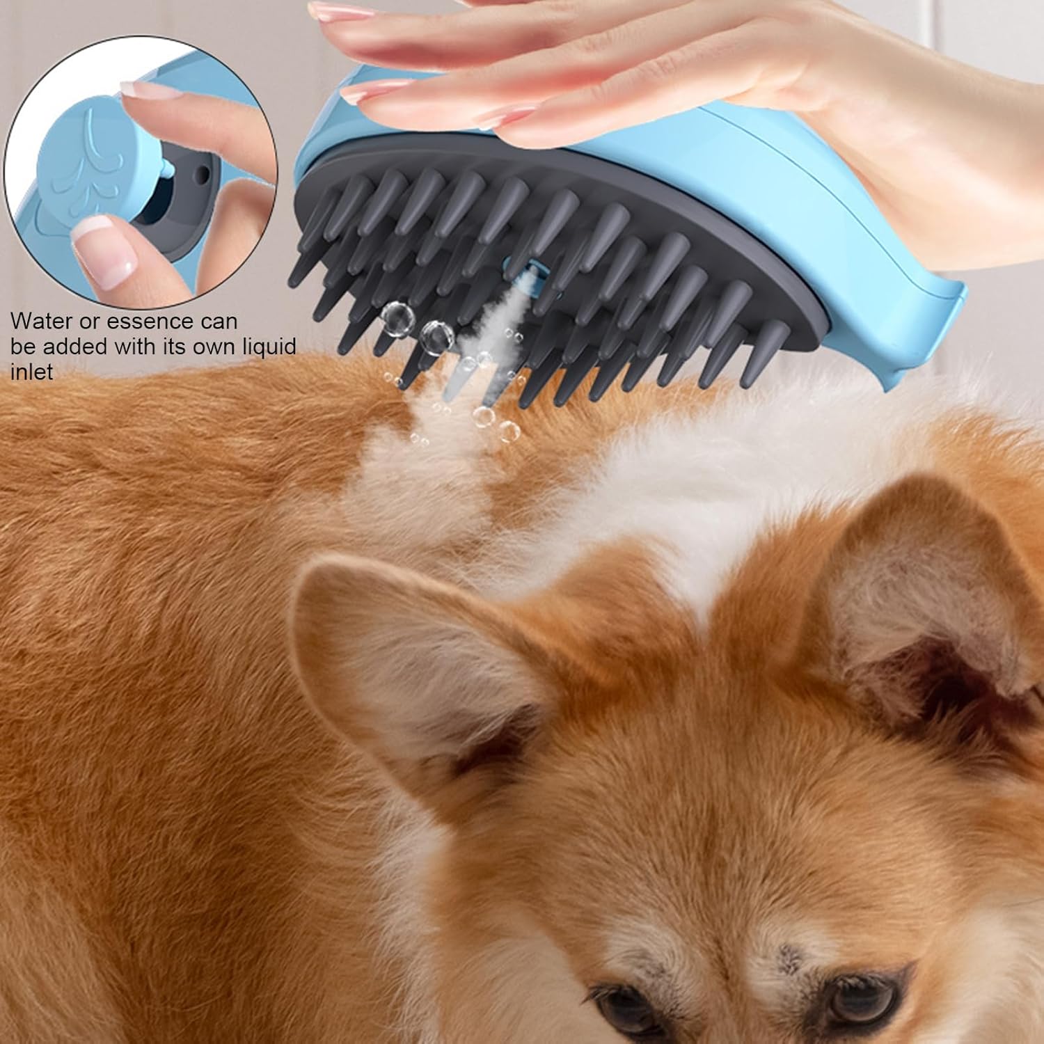 KFX-6872253 3-in-1 Whale-Shaped Cat Steam Brush for Grooming, De-Shedding, and Massage