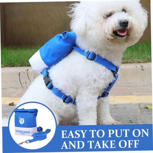KFX-6873021 Adjustable Dog Backpack Harness for Small Pets - Portable Travel Bag with Leash for Outdoor Adventures