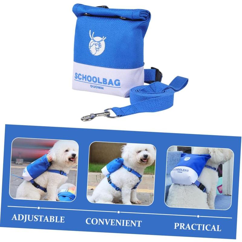 KFX-6873021 Adjustable Dog Backpack Harness for Small Pets - Portable Travel Bag with Leash for Outdoor Adventures
