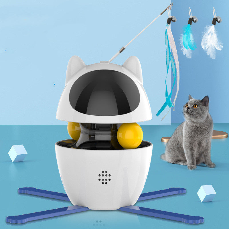 KFX-6874557 Automatic Smart Cat Toy with Spill Ball and Telescopic Rod Set