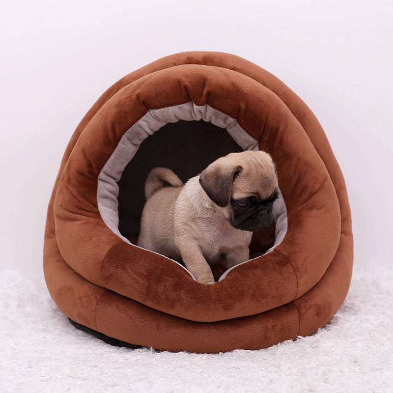 KFX-6874813 Cozy Flannel and Fluff Nest Bed for Small Dogs and Cats - Multiple Sizes Available