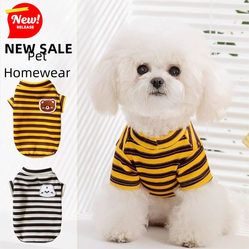 KFX-6875325 Striped Seasonal Pet T-Shirts for Small and Medium Dogs and Cats