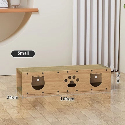 KFX-6875837 Corrugated Vertical Pet Toy Tunnel - Wear-resistant Brown Design, 100x0.24cm & 100x0.3cm