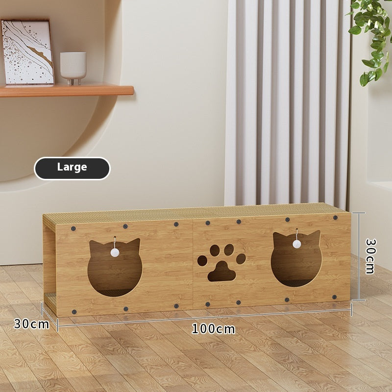 KFX-6875837 Corrugated Vertical Pet Toy Tunnel - Wear-resistant Brown Design, 100x0.24cm & 100x0.3cm