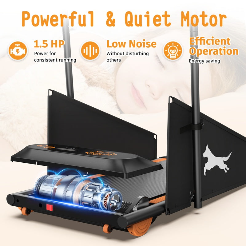 KFX-6876221 Small to Medium Dog Treadmill with Adjustable Speed and Built-in Programs for Pet Fitness