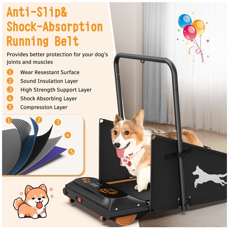 KFX-6876221 Small to Medium Dog Treadmill with Adjustable Speed and Built-in Programs for Pet Fitness