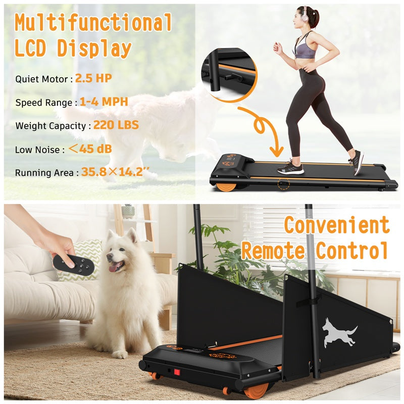 KFX-6876221 Small to Medium Dog Treadmill with Adjustable Speed and Built-in Programs for Pet Fitness