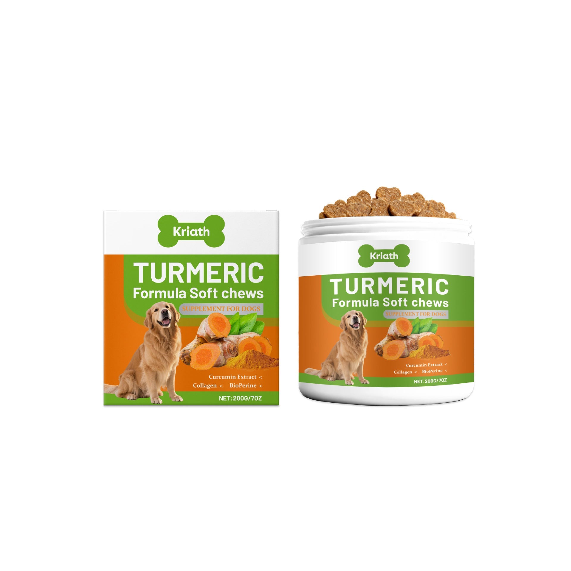 KFX-6876605 Turmeric Dog Supplement Soft Granules - Chicken & Beef Flavor with Nutrients