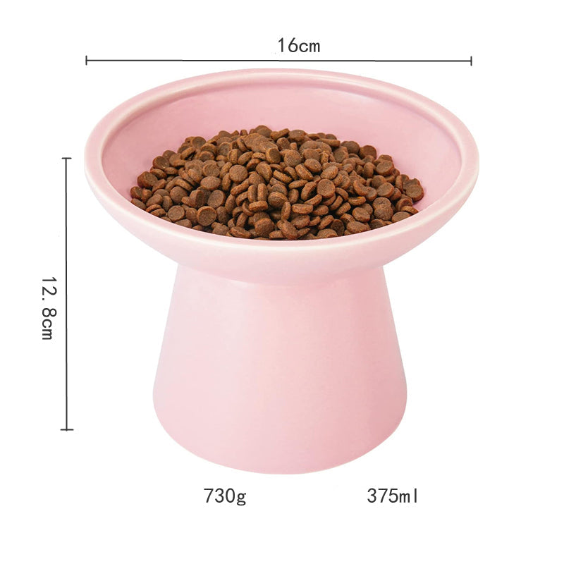 KFX-6878013 Elevated Ceramic Cat Food and Water Bowls, Whisker-Friendly Design, Lead and Cadmium Free
