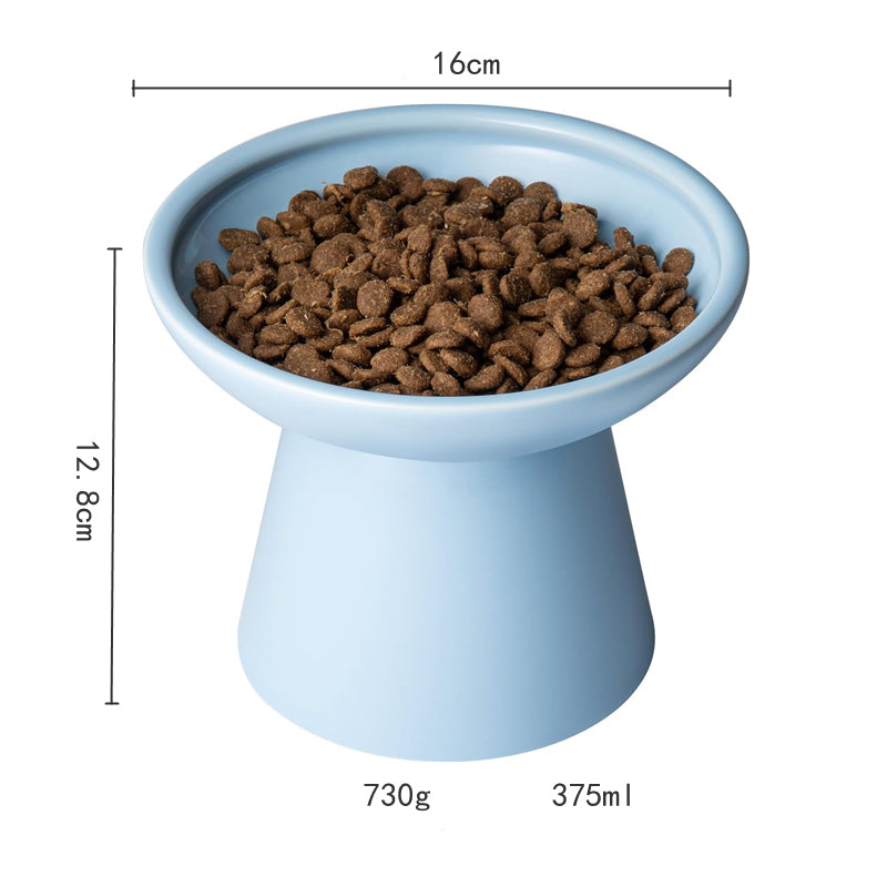 KFX-6878013 Elevated Ceramic Cat Food and Water Bowls, Whisker-Friendly Design, Lead and Cadmium Free