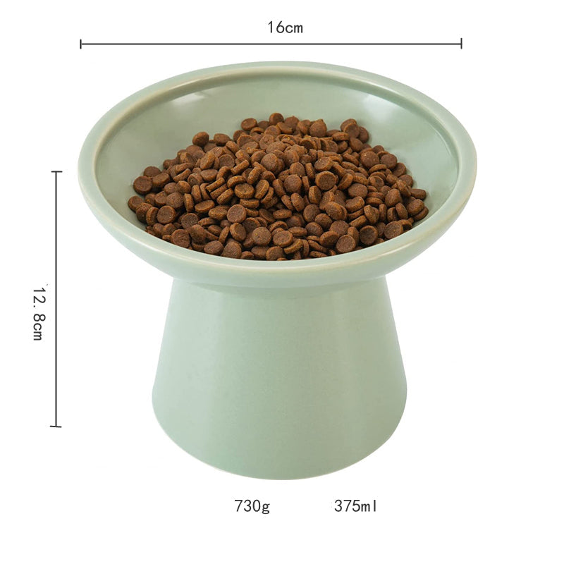 KFX-6878013 Elevated Ceramic Cat Food and Water Bowls, Whisker-Friendly Design, Lead and Cadmium Free