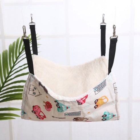 KFX-6878141 Cozy Cat & Small Dog Hammock Swing with Cashmere Lining and Stainless Steel Hooks