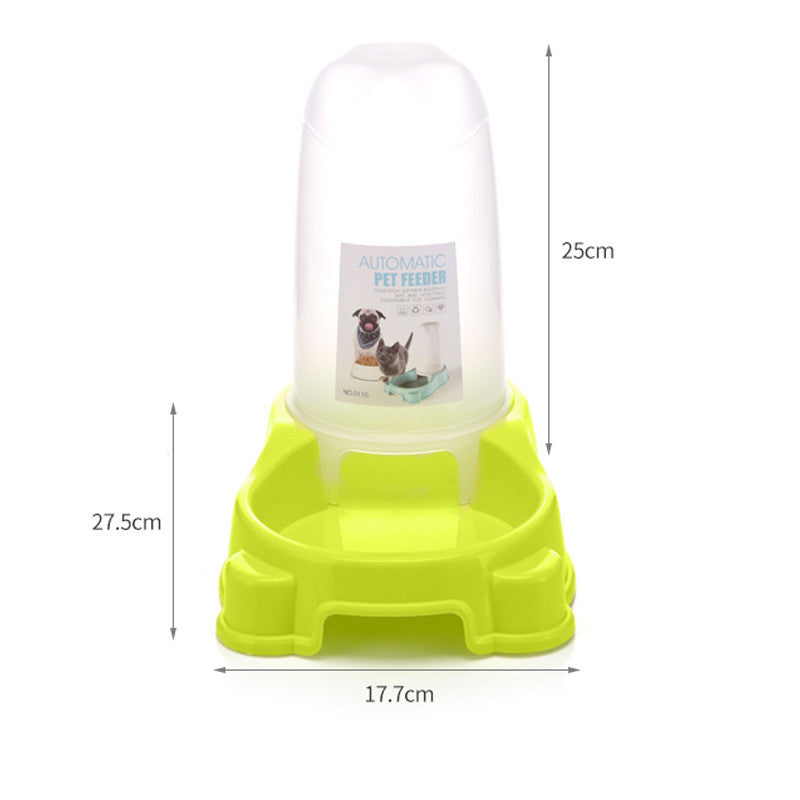 KFX-6880317 Automatic Pet Food and Water Dispenser for Dogs and Cats - Easy to Clean Feeding Bowl in Pink, Blue, or Yellow