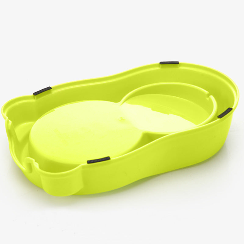 KFX-6880317 Automatic Pet Food and Water Dispenser for Dogs and Cats - Easy to Clean Feeding Bowl in Pink, Blue, or Yellow