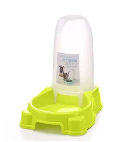 KFX-6880317 Automatic Pet Food and Water Dispenser for Dogs and Cats - Easy to Clean Feeding Bowl in Pink, Blue, or Yellow