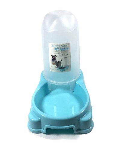 KFX-6880317 Automatic Pet Food and Water Dispenser for Dogs and Cats - Easy to Clean Feeding Bowl in Pink, Blue, or Yellow