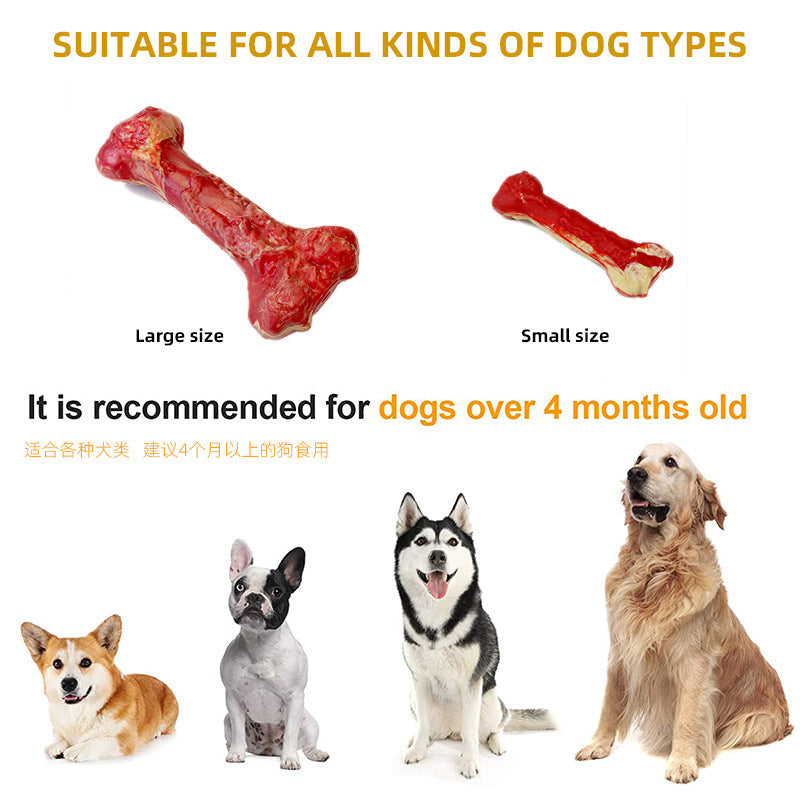 KFX-6881341 Durable Silicone Molar Stick for Dogs - Chewing Simulation Bone for Teething Toys