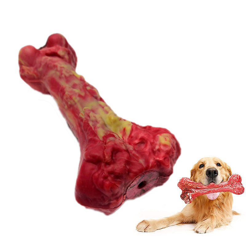 KFX-6881341 Durable Silicone Molar Stick for Dogs - Chewing Simulation Bone for Teething Toys