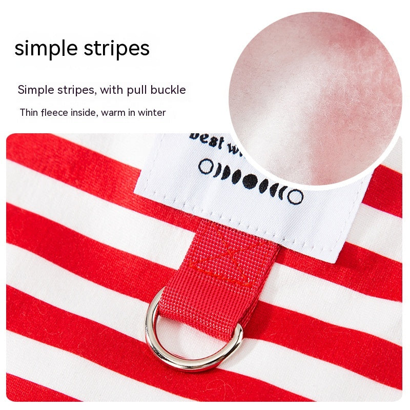 KFX-6881597 Spring Striped Thin Velvet Puppy Sweater for All Breeds