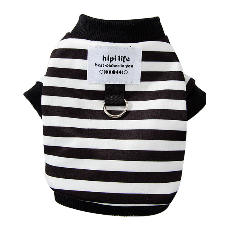 KFX-6881597 Spring Striped Thin Velvet Puppy Sweater for All Breeds