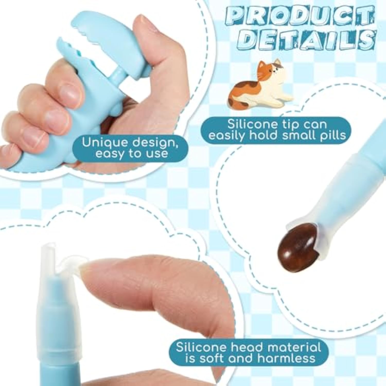 KFX-6882493 Pet Pill Shooter Dispenser for Cats and Dogs - 2 Pack Silicone Syringes with Soft Tip for Easy Medication Administration