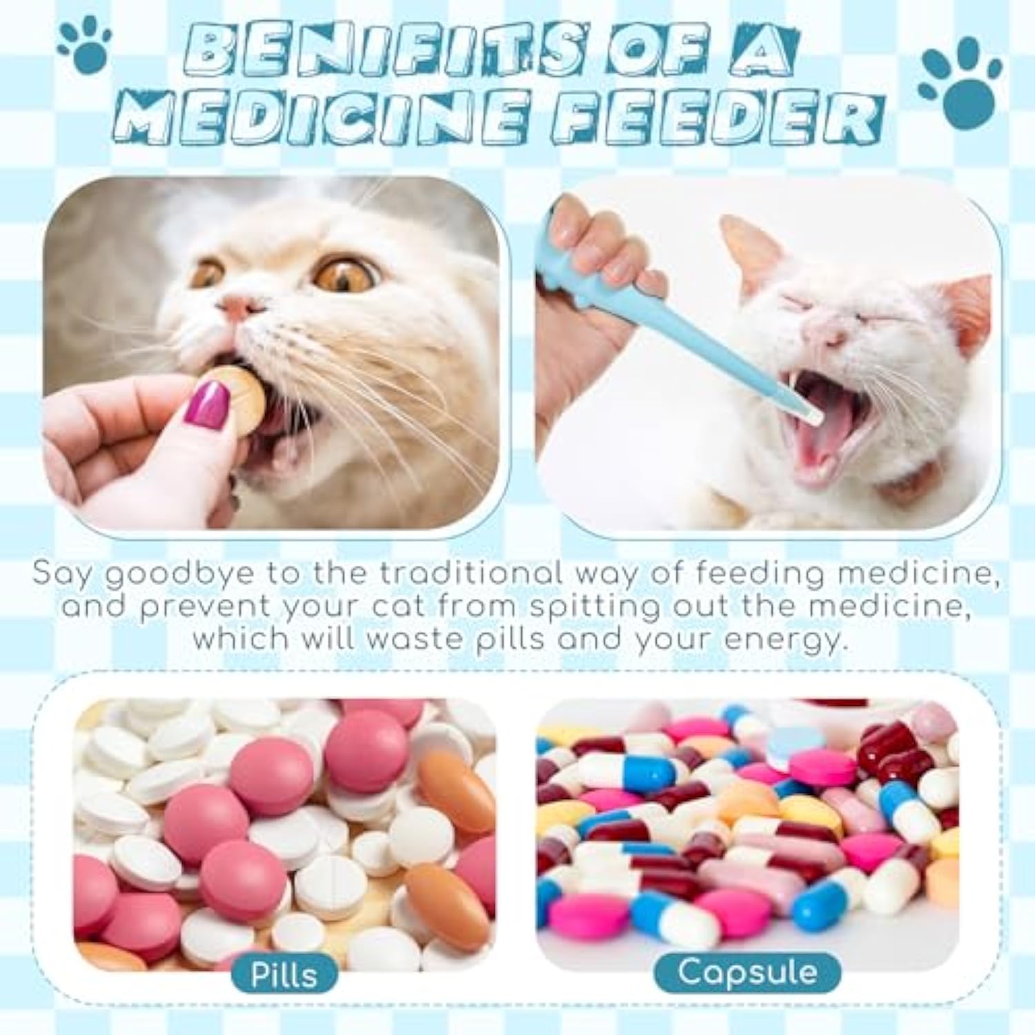 KFX-6882493 Pet Pill Shooter Dispenser for Cats and Dogs - 2 Pack Silicone Syringes with Soft Tip for Easy Medication Administration
