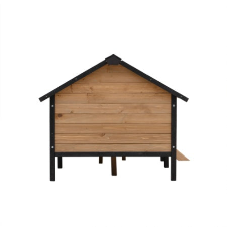 KFX-6885565 Outdoor Large Wooden Cabin Dog Kennel with Porch, Weatherproof Design and Easy Assembly