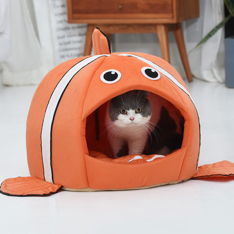 KFX-6885949 Removable and Washable Pet Kennel in Orange - Stylish and Comfortable Design for Cats and Dogs
