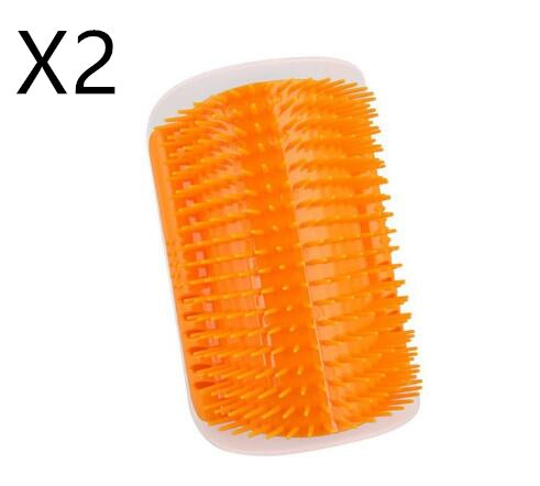 KFX-6887869 Cat Self-Grooming Brush with Cat Mint - Durable Plastic Brush for Loose Hair - Easy to Clean and Install - 9x13cm, Blue/Gray