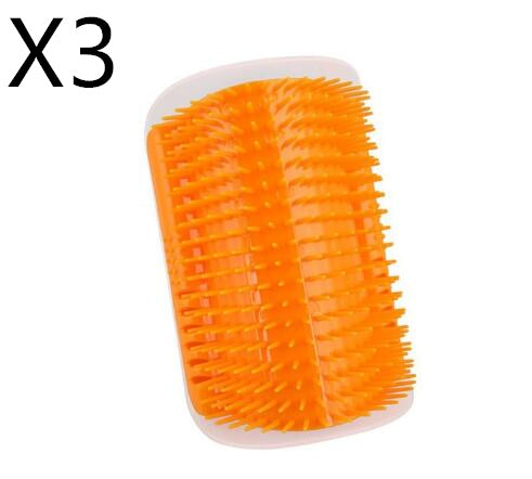 KFX-6887869 Cat Self-Grooming Brush with Cat Mint - Durable Plastic Brush for Loose Hair - Easy to Clean and Install - 9x13cm, Blue/Gray