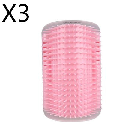 KFX-6887869 Cat Self-Grooming Brush with Cat Mint - Durable Plastic Brush for Loose Hair - Easy to Clean and Install - 9x13cm, Blue/Gray