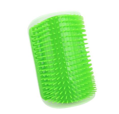 KFX-6887869 Cat Self-Grooming Brush with Cat Mint - Durable Plastic Brush for Loose Hair - Easy to Clean and Install - 9x13cm, Blue/Gray