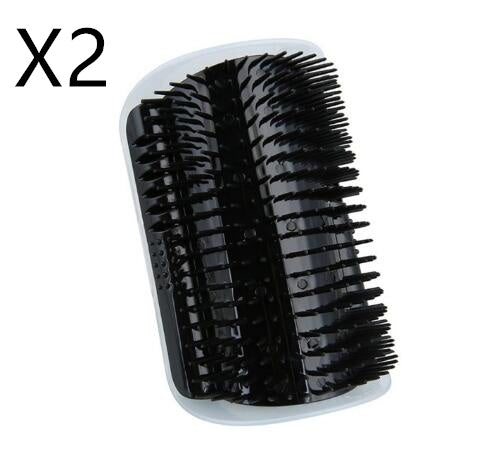 KFX-6887869 Cat Self-Grooming Brush with Cat Mint - Durable Plastic Brush for Loose Hair - Easy to Clean and Install - 9x13cm, Blue/Gray