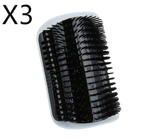 KFX-6887869 Cat Self-Grooming Brush with Cat Mint - Durable Plastic Brush for Loose Hair - Easy to Clean and Install - 9x13cm, Blue/Gray