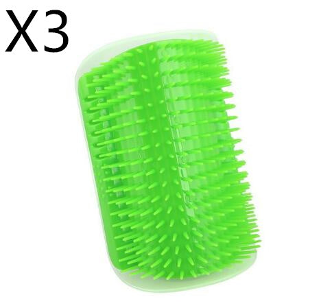 KFX-6887869 Cat Self-Grooming Brush with Cat Mint - Durable Plastic Brush for Loose Hair - Easy to Clean and Install - 9x13cm, Blue/Gray