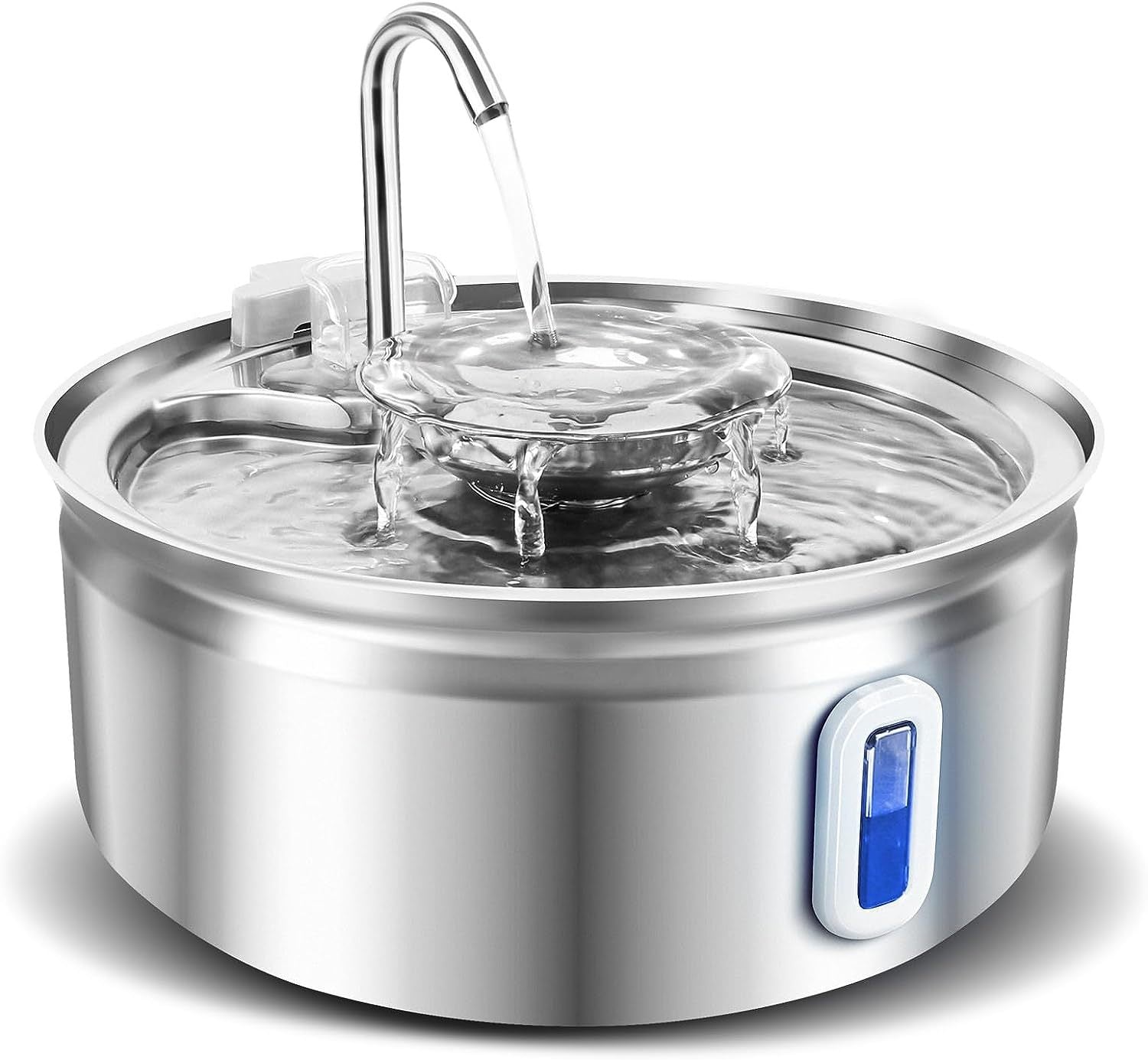 KFX-6888125 Stainless Steel Pet Water Dispenser with Faucet Design and 3.2L Capacity