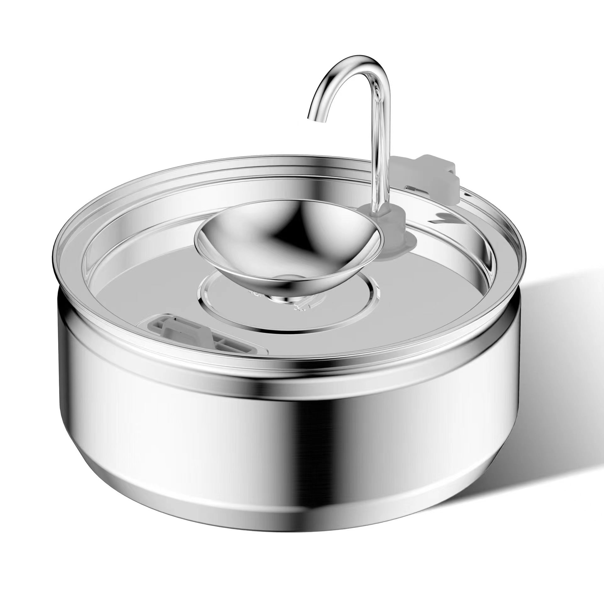 KFX-6888125 Stainless Steel Pet Water Dispenser with Faucet Design and 3.2L Capacity
