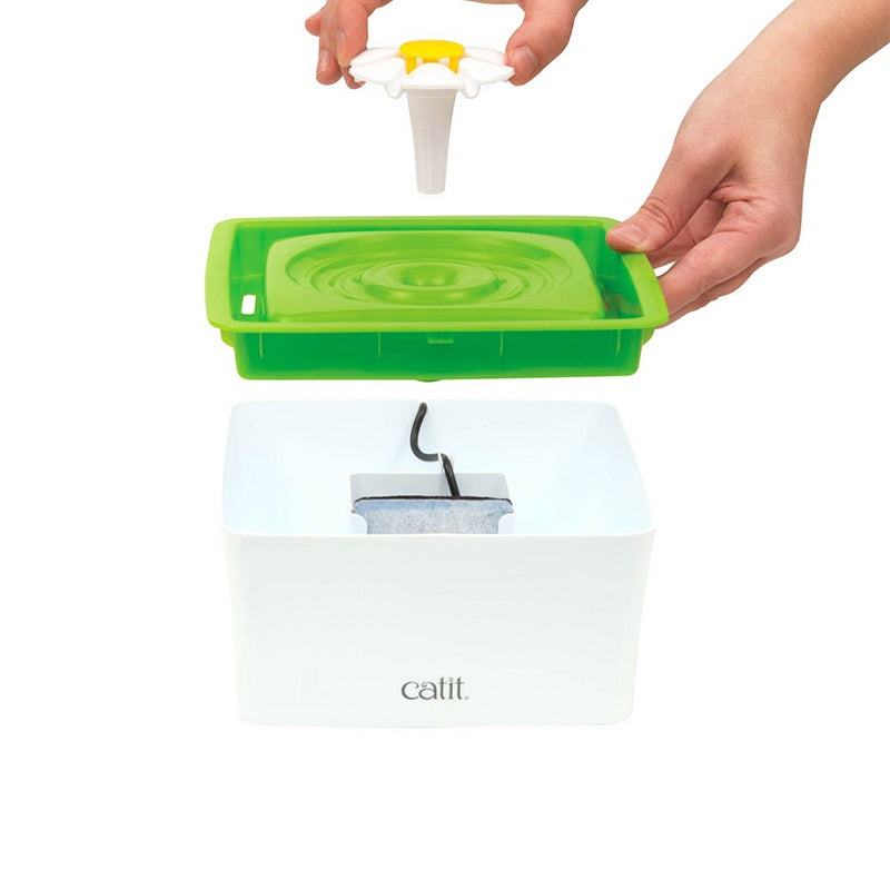 KFX-6888253 Cat Water Fountain with Dual Filtration System - Purifying, Oxygenating, and Flowing Water for Healthy Hydration