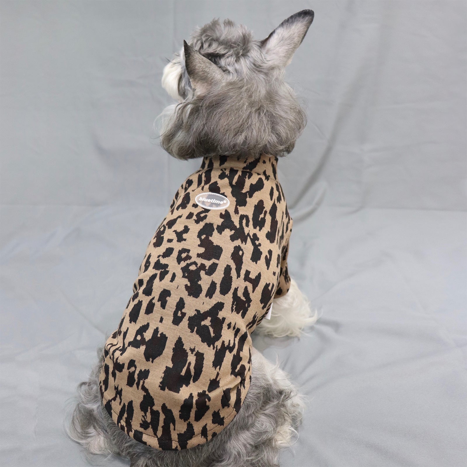 KFX-6888637 Warm Casual Slim Fit Pet Shirt - Brown & Grey Polyester Top