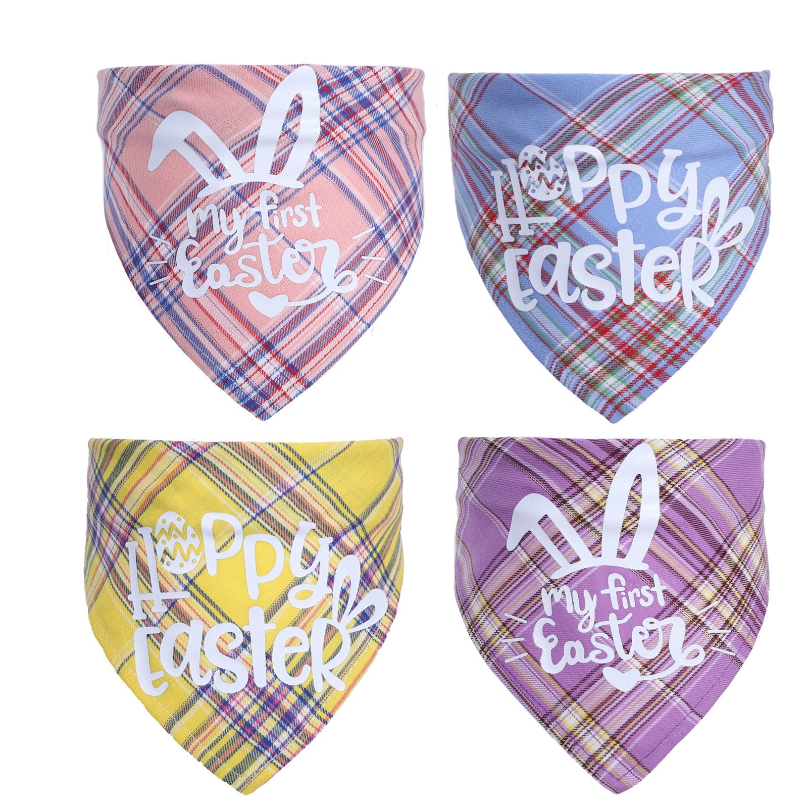 KFX-6889661 Cotton Triangle Towel for Pets with Letter Pattern, Suitable for Neck Circumference 20-42cm