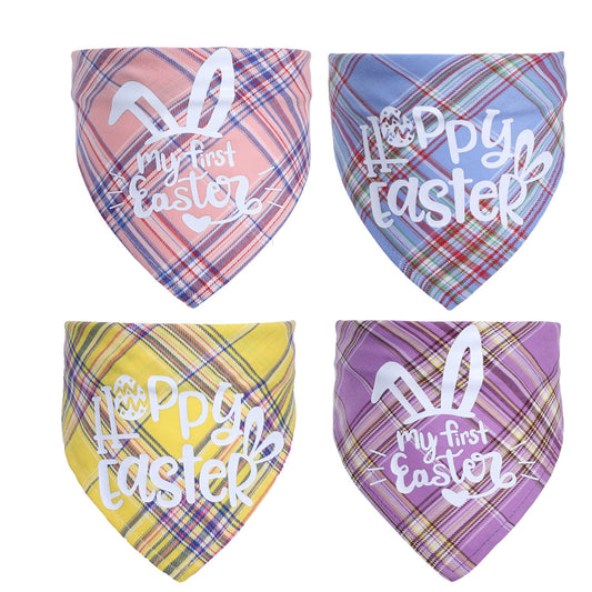 KFX-6889661 Cotton Triangle Towel for Pets with Letter Pattern, Suitable for Neck Circumference 20-42cm
