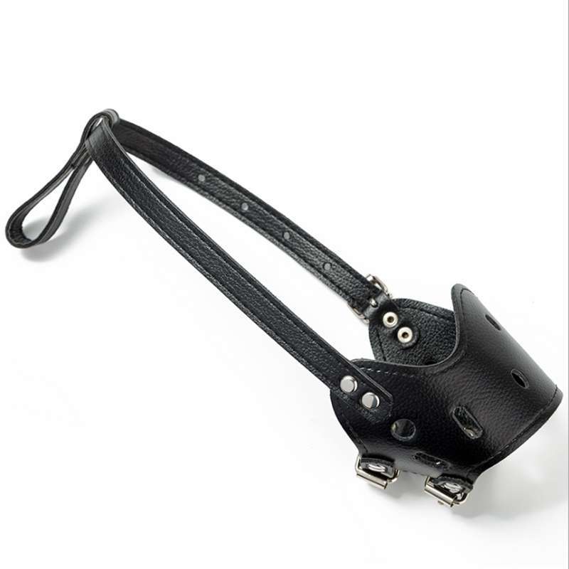 KFX-6891709 Adjustable Leather Muzzle for Small Dogs - Bite Proof, Multiple Sizes Available