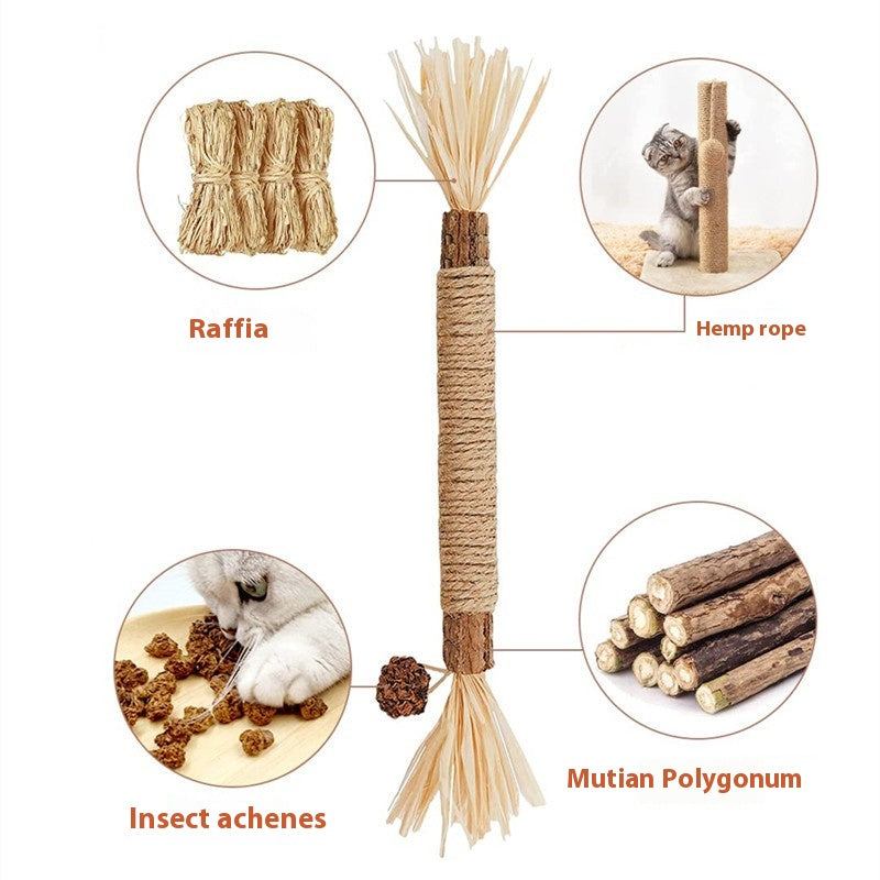 KFX-6892861 Funny Cat Molar Bite Stick Toy – Cotton Thread Pet Chew Stick, Available in Sets of 1, 3, or 5