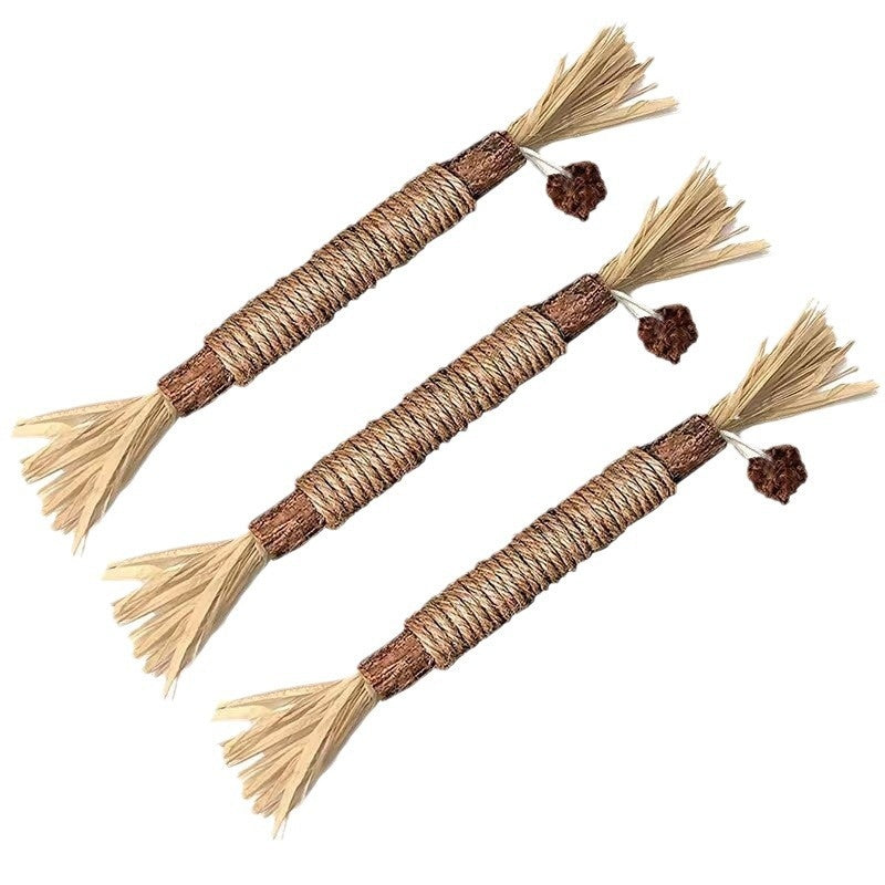 KFX-6892861 Funny Cat Molar Bite Stick Toy – Cotton Thread Pet Chew Stick, Available in Sets of 1, 3, or 5