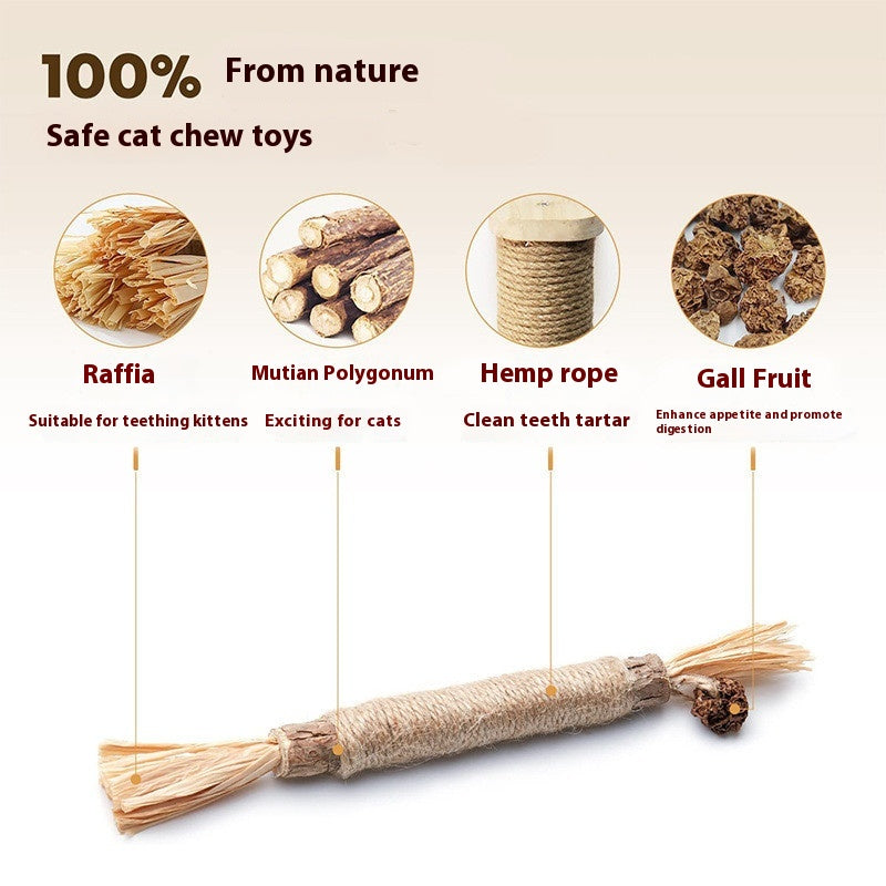 KFX-6892861 Funny Cat Molar Bite Stick Toy – Cotton Thread Pet Chew Stick, Available in Sets of 1, 3, or 5