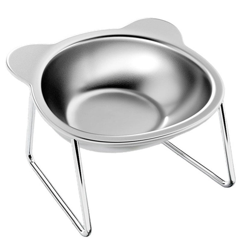 KFX-6894013 Elevated Stainless Steel Cat Water Bowl with Neck Protector Rack