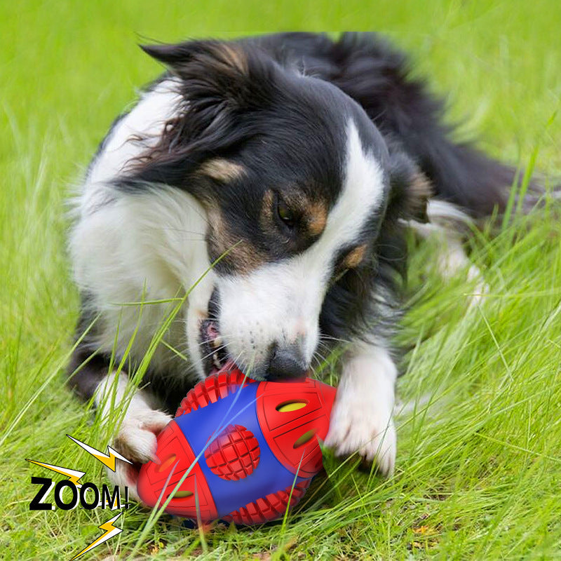 KFX-6896445 Interactive Space Capsule Rubber Dog Toy for Chewing and Vocalization - 14.6x9.2x7.25cm