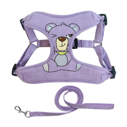 KFX-6897085 Lavender, Mint Green, and Peach Powder Dog Traction Rope with Chest Strap and Lead Rope