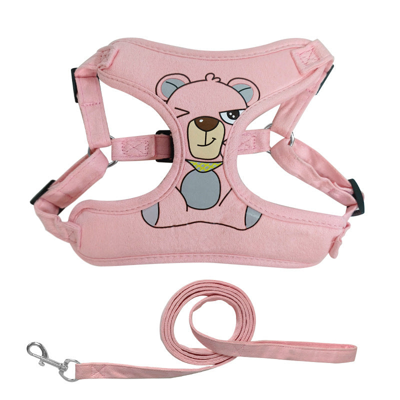 KFX-6897085 Lavender, Mint Green, and Peach Powder Dog Traction Rope with Chest Strap and Lead Rope
