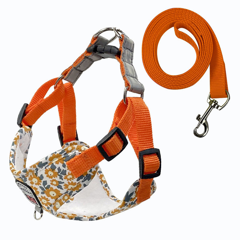 KFX-6897085 Lavender, Mint Green, and Peach Powder Dog Traction Rope with Chest Strap and Lead Rope
